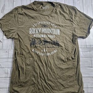 GENERAL STANDARD Mens Large Green T-Shirt America USA‎ Patriotic 100% Cotton